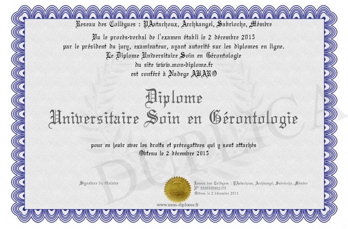 diplome universitaire de gerontologie